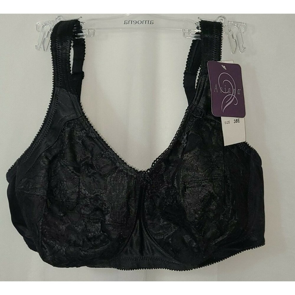 Aviana Soft Cup Lace Bra 38E #2352 Black New Free
